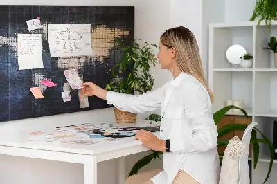 Printed Abstract World Map Cork Memo Board