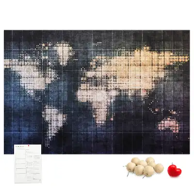 Printed Abstract World Map Cork Memo Board