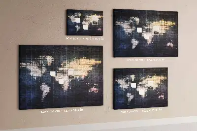 Printed Abstract World Map Cork Memo Board