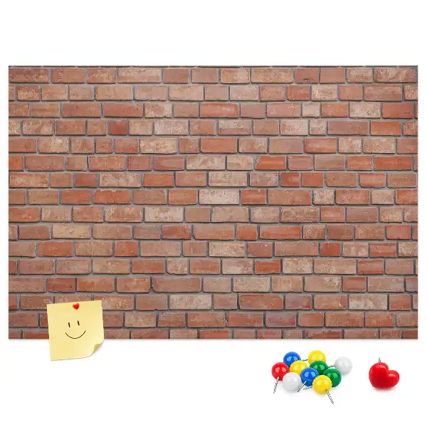 Cork memo board Brick wall