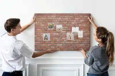 Cork memo board Brick wall