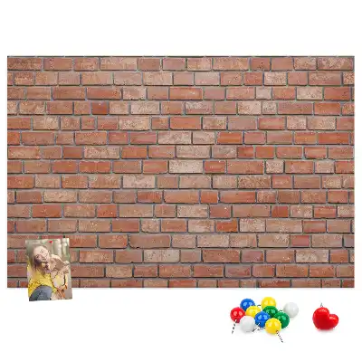 Cork memo board Brick wall