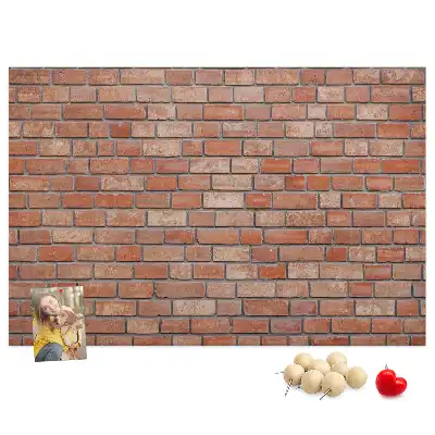Cork memo board Brick wall