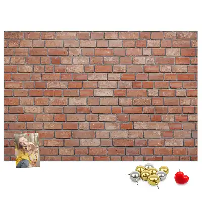 Cork memo board Brick wall