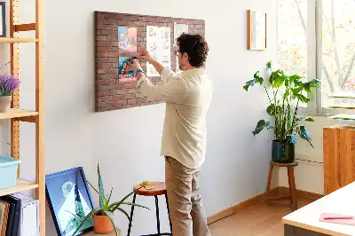Brick wall patterned cork memo board