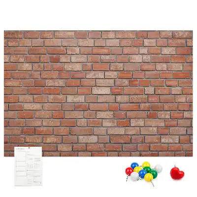 Brick wall patterned cork memo board