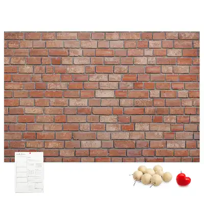 Brick wall patterned cork memo board