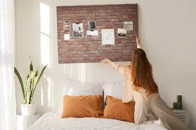Cork memo board Brick wall
