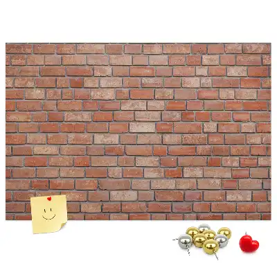 Cork memo board Brick wall