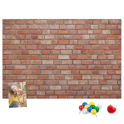 Brick wall patterned cork memo board