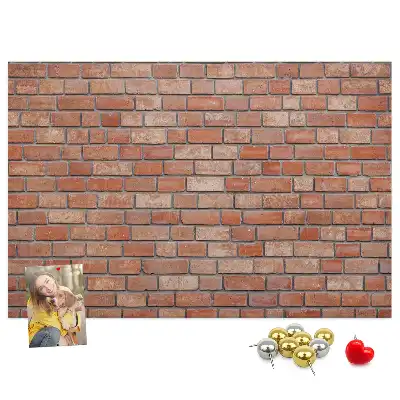 Cork memo board Brick wall