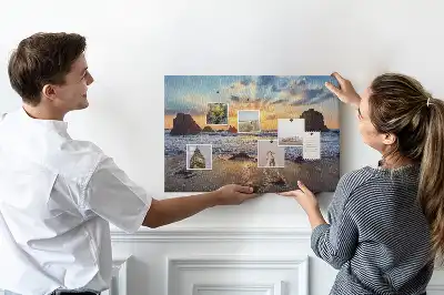 Printed Beach Sunset Cork Board