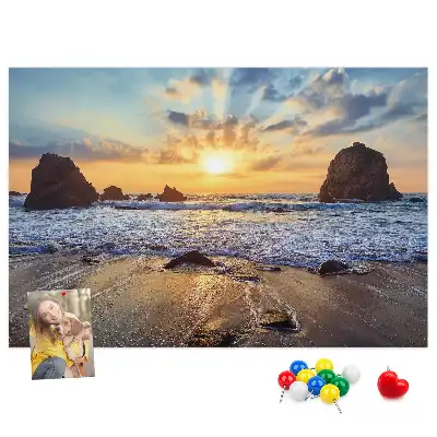 Printed Cork Board Sunset on the beach