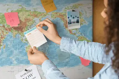 World Map Printed Cork Memo Board