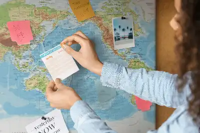 World Map Printed Cork Memo Board
