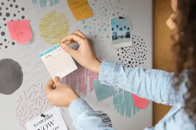 Geometric pattern cork memo board