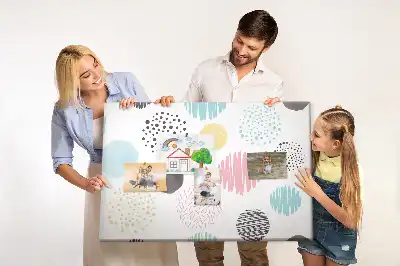 Geometric pattern cork memo board