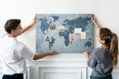 Printed Cork Memo Board World Map