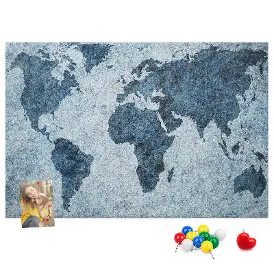 Printed Cork Memo Board World Map