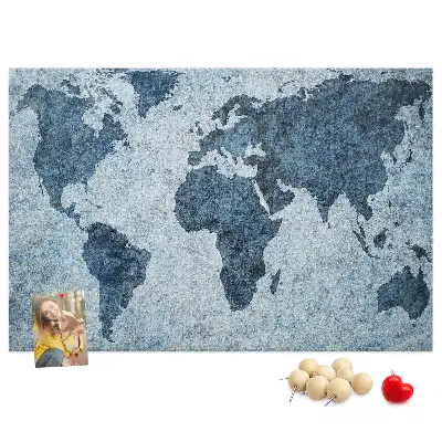 Printed Cork Memo Board World Map