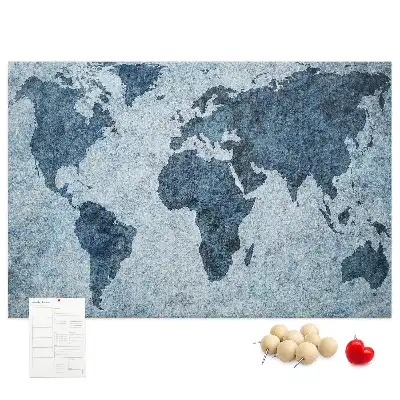 Printed Cork Memo Board World Map