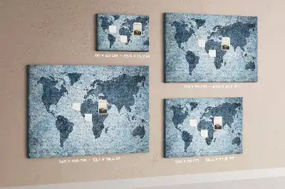 Printed Cork Memo Board World Map