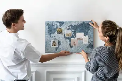 Printed Cork Memo Board World Map