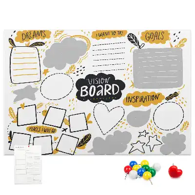 Cork memo board New Year's goals