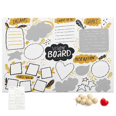 Cork memo board New Year's goals