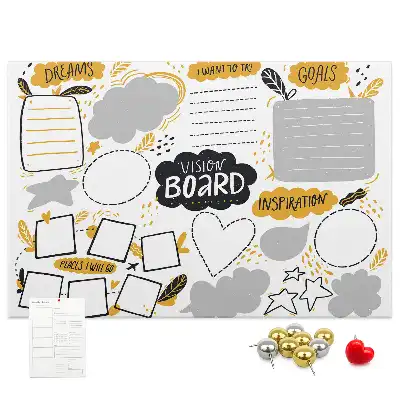 Cork memo board New Year's goals