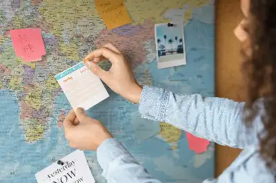 Printed Cork Memo Board Political world map