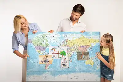Printed Cork Memo Board Political world map
