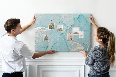 Cork memo board Decorative marble