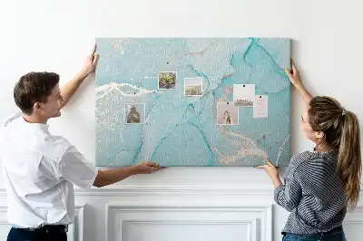 Cork memo board Decorative marble