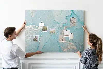 Cork memo board Decorative marble