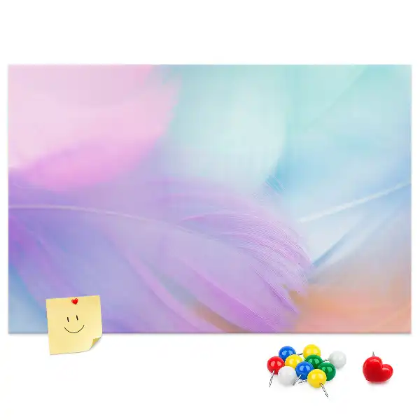 Colorful Feathers Printed Cork Memo Board