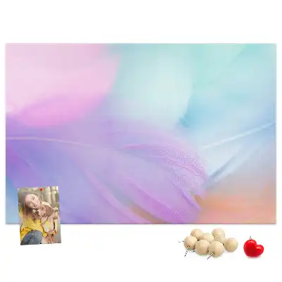 Colorful Feathers Printed Cork Memo Board