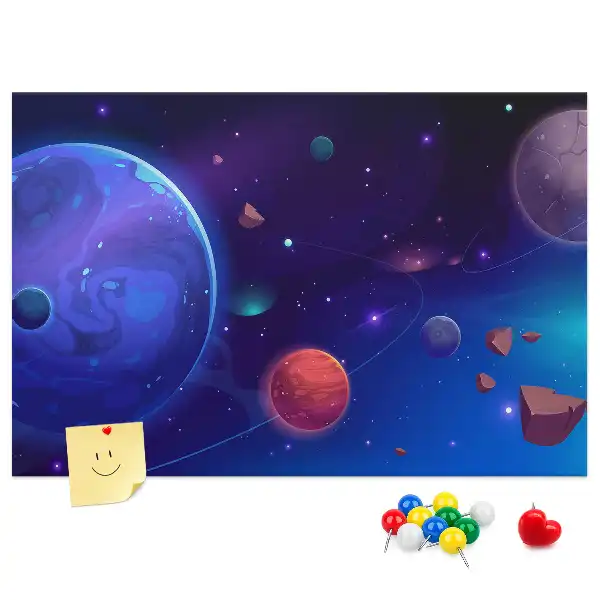 Cork memo board Galaxy planets