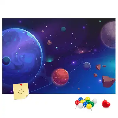 Cork memo board Galaxy planets