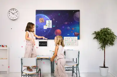 Cork memo board Galaxy planets