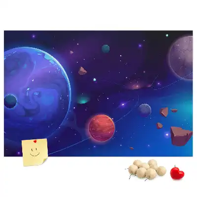 Cork memo board Galaxy planets