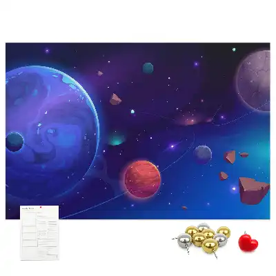 Cork memo board Galaxy planets