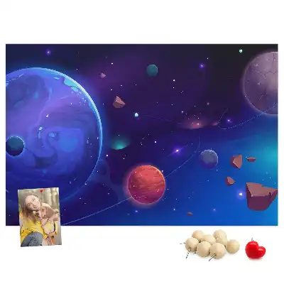 Cork memo board Galaxy planets