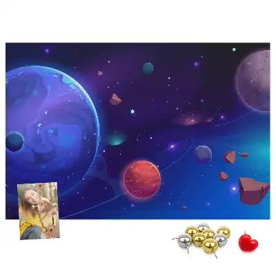 Cork memo board Galaxy planets