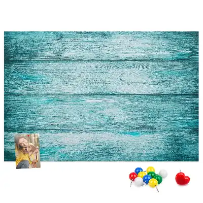 Printed blue old wood cork board
