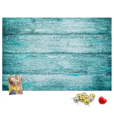 Printed blue old wood cork board