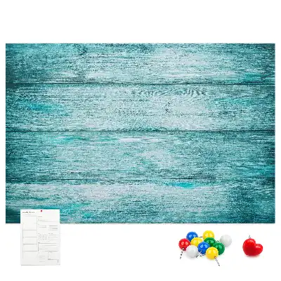 Printed blue old wood cork board