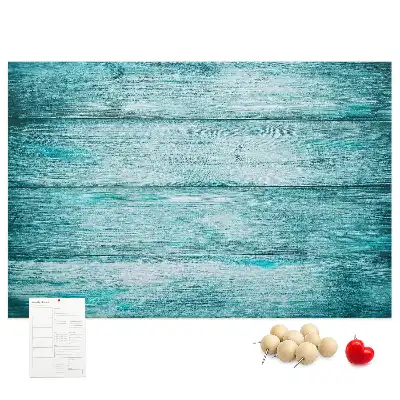 Printed blue old wood cork board