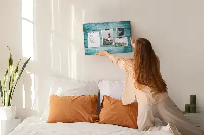 Printed blue old wood cork board