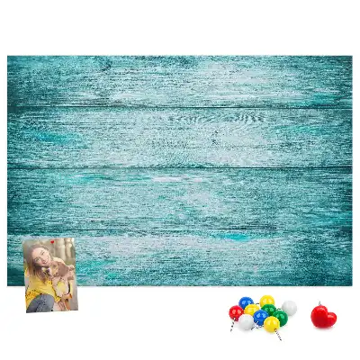 Printed blue old wood cork board